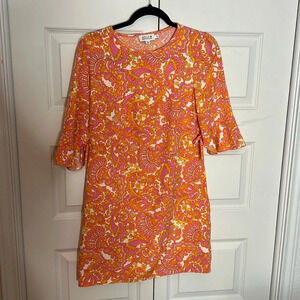 Molly Bracken Bright Pink Yellow and Orange Dress Size S​